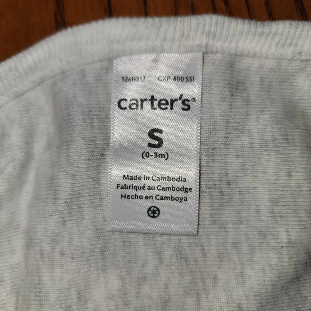 2 pack Carter's Baby Small 0-3 M White & Gray Swaddle Sleeping Bag Size …